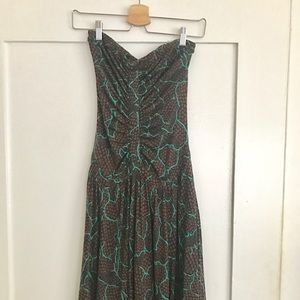Diane Von Furstenberg Silk Strapless Dress Sz 4